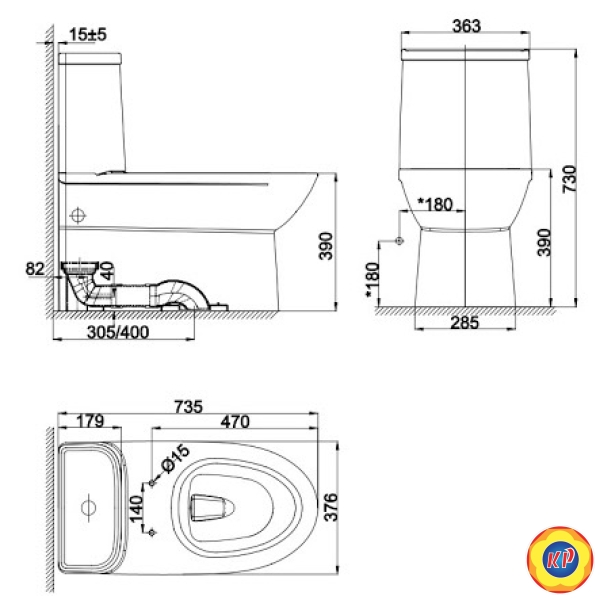 Bồn Cầu Nắp Rửa Điện Tử American Standard WP-2073PL 