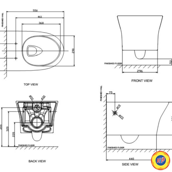 Bồn Cầu Treo Tường American Standard WP-2140 Nắp WP-C119