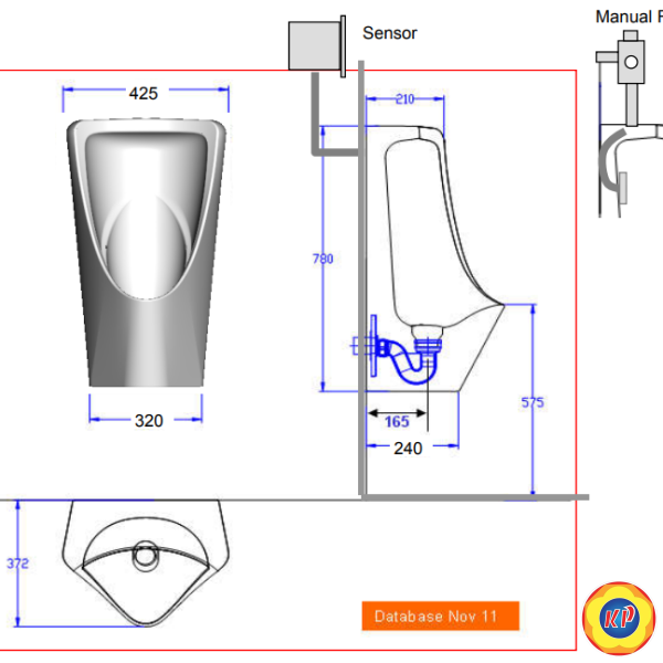 Tiểu Nam Treo Tường American Standard WP-6509B Cấp Âm