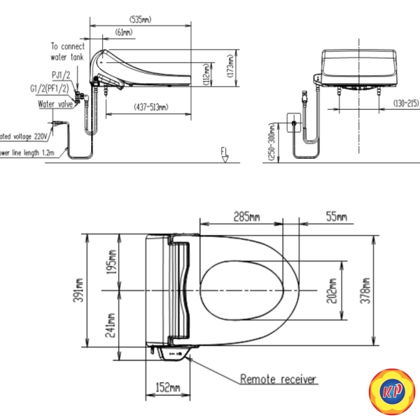 Bồn Cầu Nắp Điện Tử American Standard VF-1808TPR