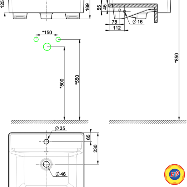 Chậu Lavabo Bán Âm American Standard WP-F419 Acacia E