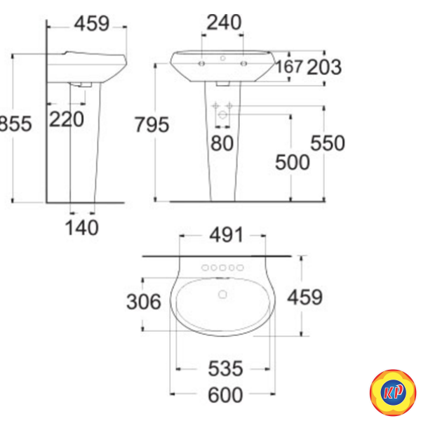 Lavabo Treo Tường American Standard WP-F511/F711 La Vitaac