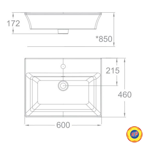 Chậu Lavabo Đặt Bàn American Standard WP-F525 Kastello