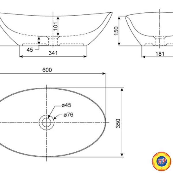 Chậu Lavabo Đặt Bàn American Standard WP-F608 Ova