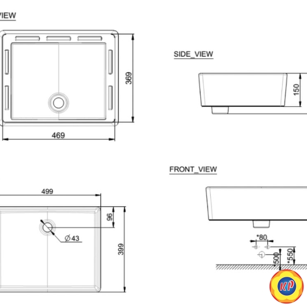 Chậu Lavabo Đặt Bàn American Standard WP-F611 Square