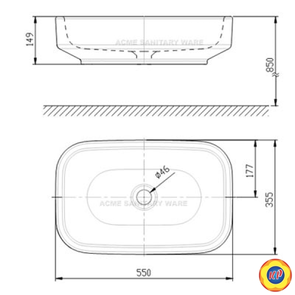 Chậu Lavabo Đặt Bàn American Standard WP-F626 IDS Clear