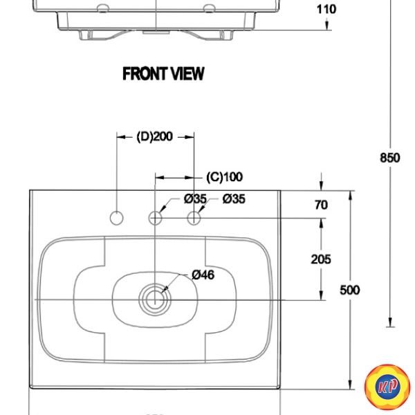 Chậu Lavabo Bán Âm American Standard WP-F635 IDS Dynamic